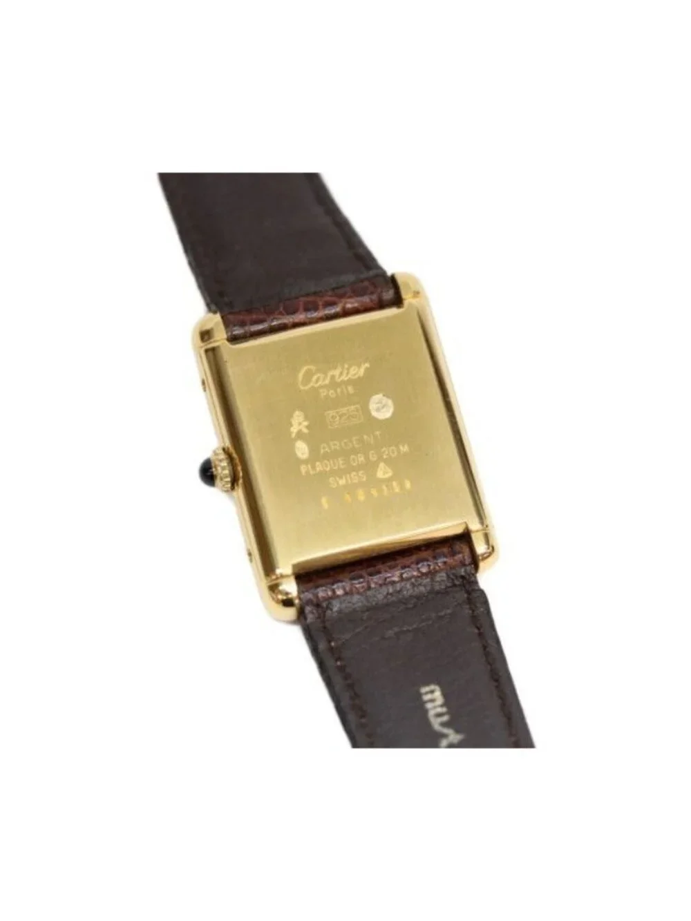 Cartier Must Tank Vermeil LM Trinity Dial Hand Wound Leather